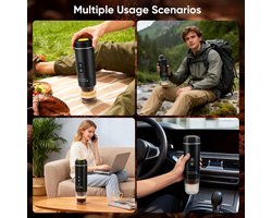 Koffiezetapparaat - Zwart - 3-in-1 Accu Koffiezetapparaat - USB-C Opladen - Voor Reizen en Buiten