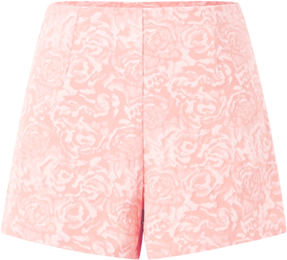 Elegante Geweven Vrouwen Shorts met Bloemenprint - Roze - Maat S