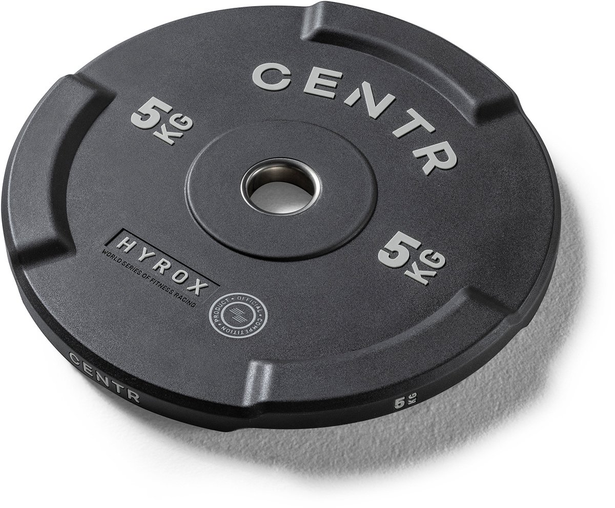 Centr x Hyrox - Interlocking Bumper Plate 5kg - Gewicht Schijf - Sport Gewichten - Fitness - Zwart - Per Stuk