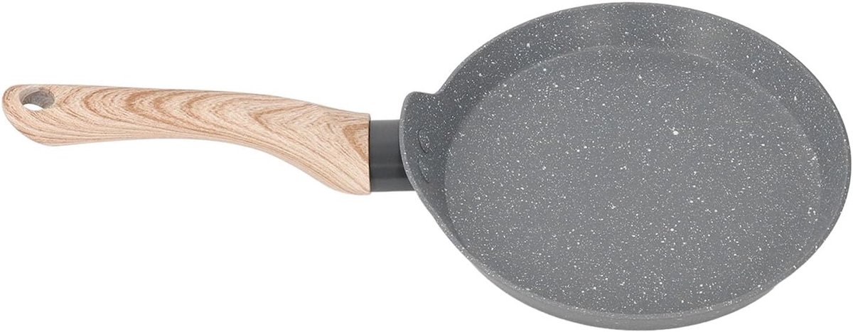 Koekenpan Aluminium Koekenpan met handvat Dagelijks koken Gelijkmatige warmte 26 cm Grijs