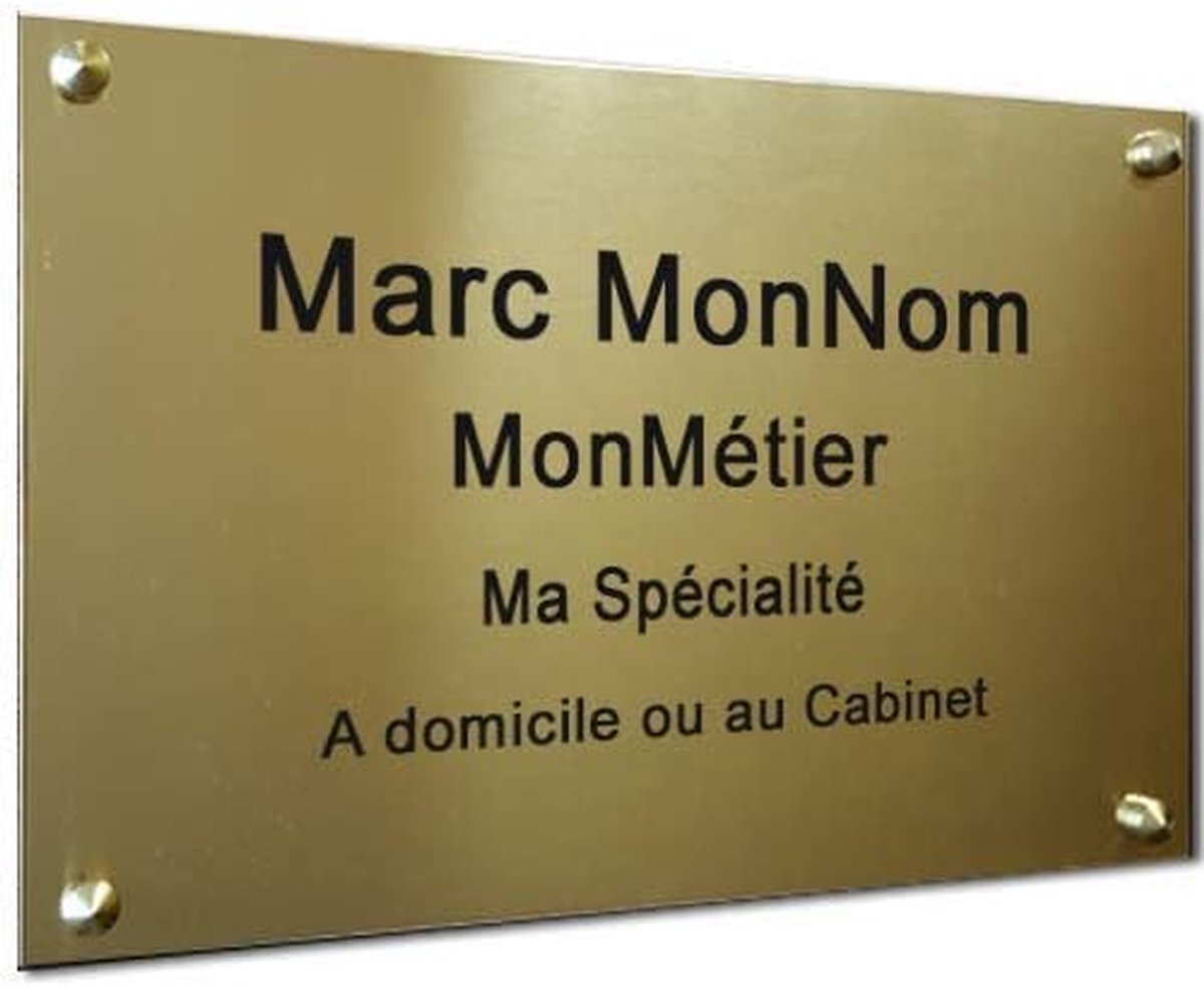Graveerplaat Aluminium - Naambordje Bedrijfsbordje - Professionele Kennichgeving - Gevreesd Tekst Oppervlak - 30 x 20 cm - Goud