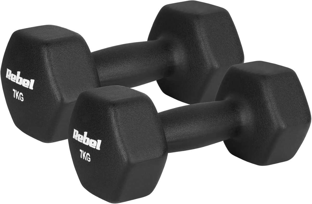 Hantels - Gietijzer - Neopreen Coating - HEX Vorm - Voor Krachttraining
