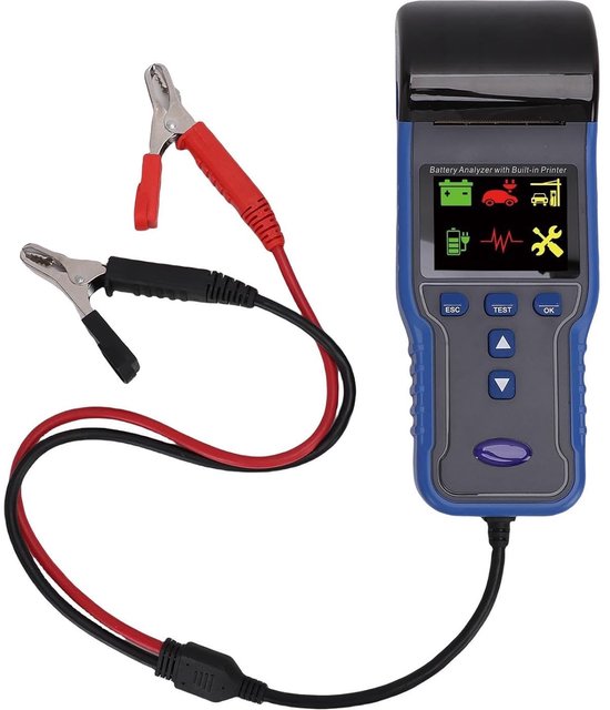 Auto Accutester - Batterij Tester - Voertuigonderhoud - Ingebouwde Printer - 100-2000 CCA - Zwart