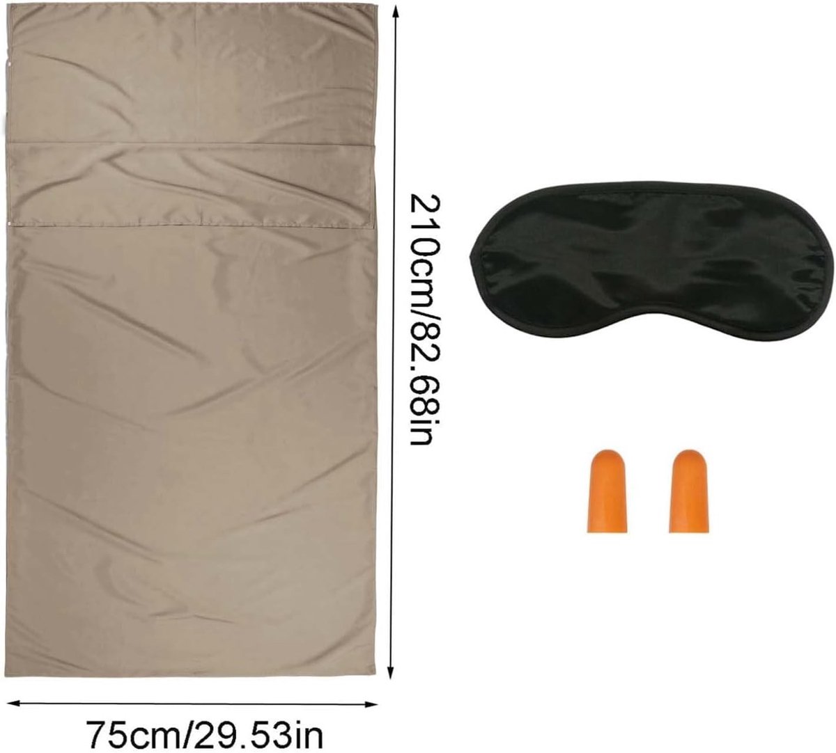 Reisslaapzak - Microvezel - Ultralicht en Ademend - Inclusief Oogmasker en Oordopjes - Voor Zomerreizen en Hotels