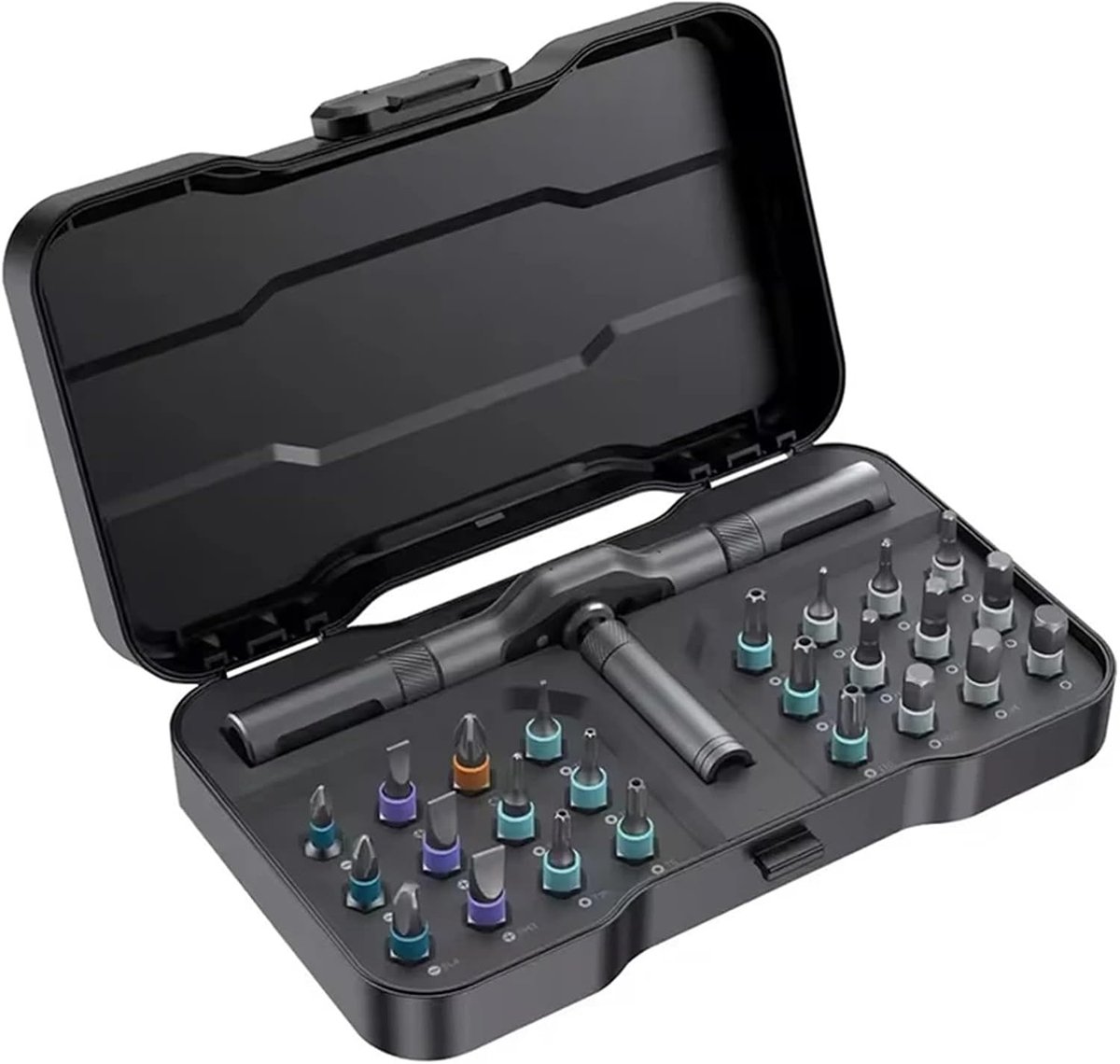 Ratelsleutel Set - Multifunctioneel Gereedschap - Doe-het-zelf Reparatie - 24-in-1 Magnetische Bits - 1 kg - One Color