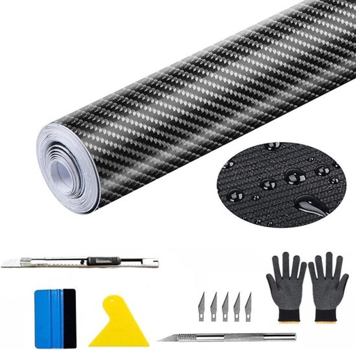Hoogglans autofolie 6D Dailygoods, 300x30 cm Carbonfolie