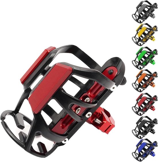 Motorfiets Bekerhouder - Drankhouder Fiets - Onderweg Drinken - Universele Montage - CNC Aluminium - Zwart — afbeelding 2