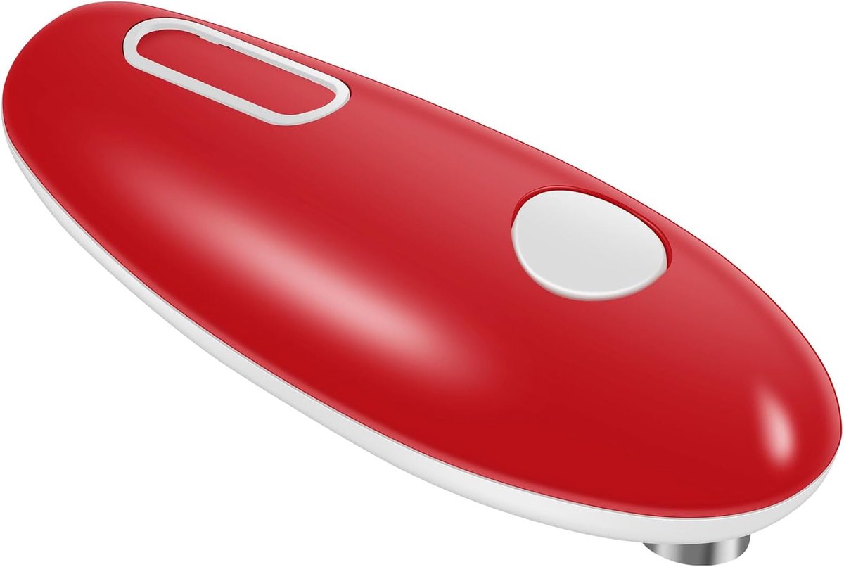 Elektrische blikopener - Automatische opener - Moeiteloos blikjes openen - Gladde rand snijtechniek - 165 cm lang - Rood