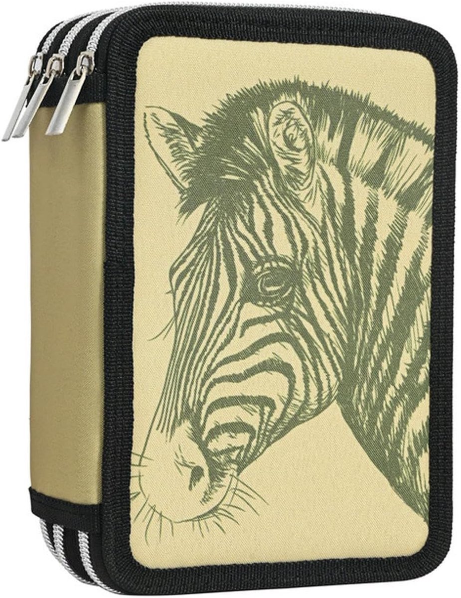 Pennenetui - Tekentas Opbergvak - Kunst Benodigdheden - Grote capaciteit - 48 Kleuren - Zebra