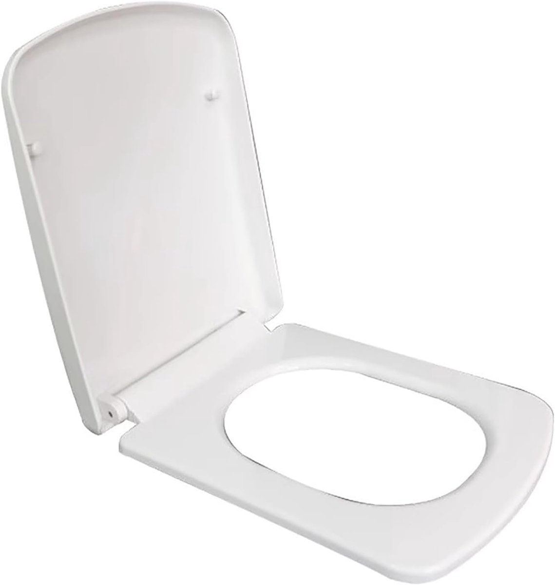 Toiletbril - Zitting Deksel - Badkamer Upgrade - Zachtsluitend Mechanisme - Universeel Vierkant - Wit