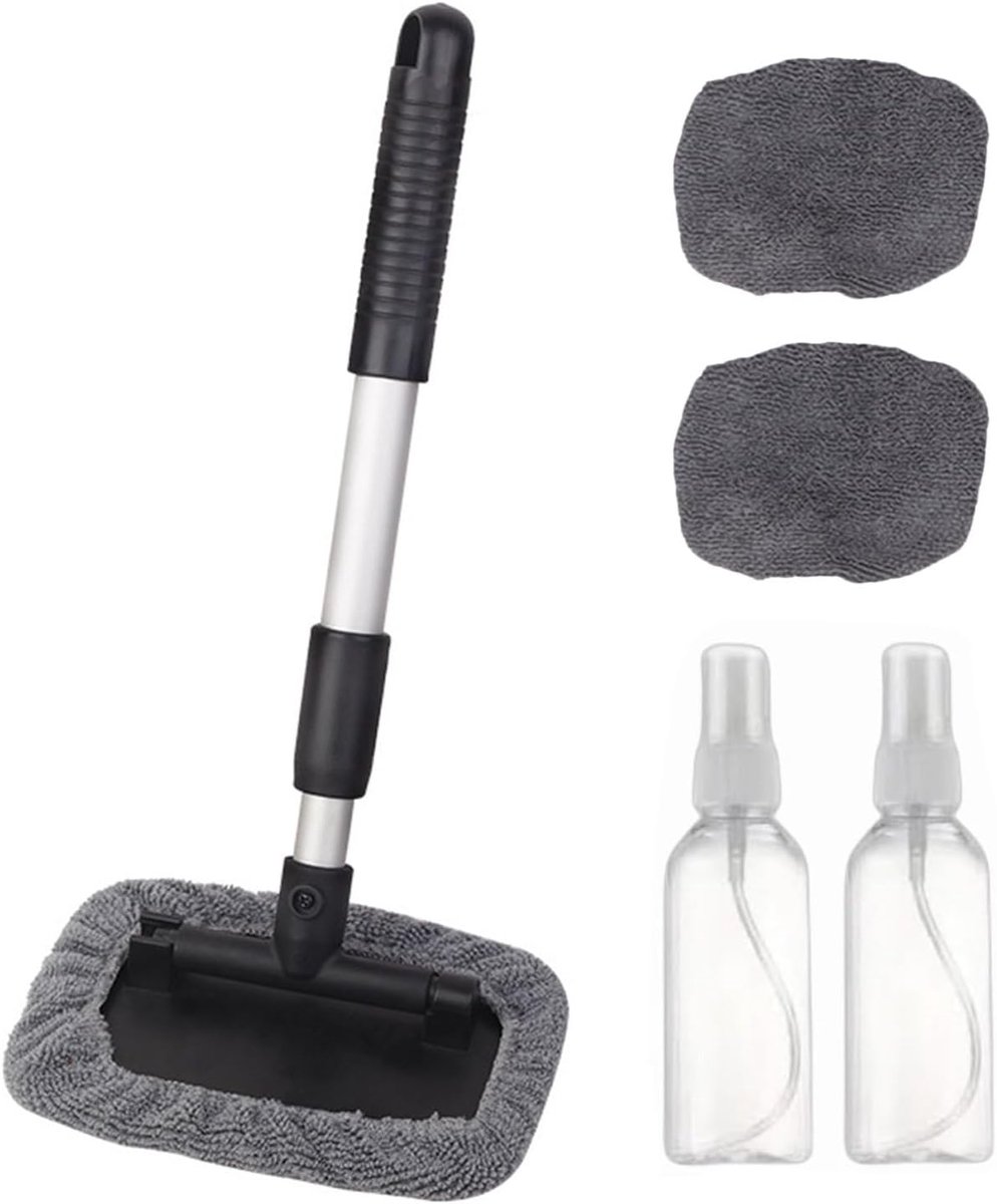 Ruiten Reiniger - Auto Glasborstel - Streeploos Schoonmaken - Uitschuifbare Steel - 34 cm - Grijs