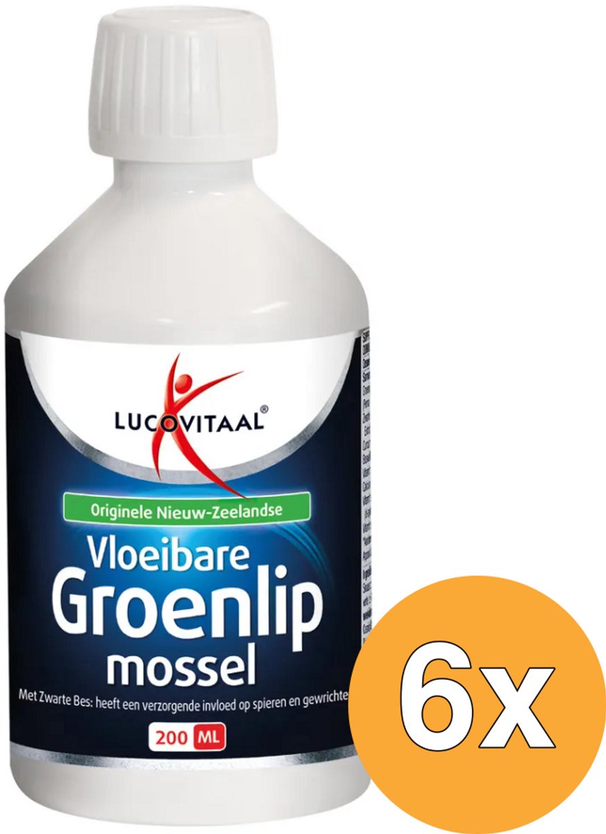6x Lucovitaal Groenlipmossel Vloeibaar (200 ml)
