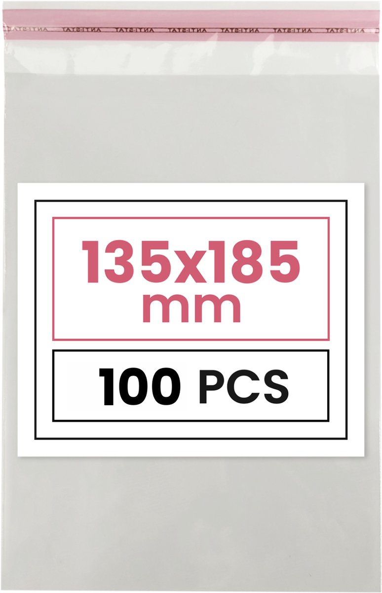 Plastic zakjes met plakstrim - 13,5x18,5 cm - transparant - 100 zakken