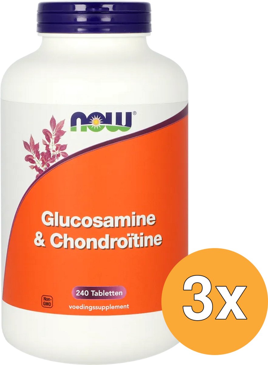 3x Now Glucosamine & Chondroïtine (240 tabletten)