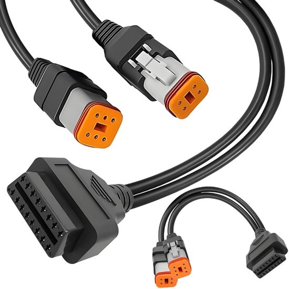 Dailygoods- Diagnosekabel 2-in-1 - 4-pins/6-pins - OBD2-connector
