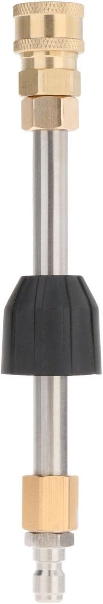 Verlengstaf RVS - Slanghouder - Reinigen van oppervlakken - 1/4 snelkoppeling - 15 cm - Zilver
