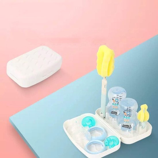 Babyfles Droogrek - Fles Droger - Onderweg Drogen - Inclusief Reiniger - Compact Formaat - Grijs — afbeelding 2