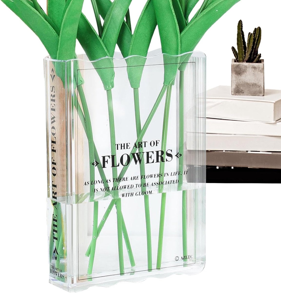 Boekenvaas Acryl - Decoratief stuk - Bloemen presenteren - Uniek boekontwerp - 239 x 165 x 58 cm - Meerkleurig