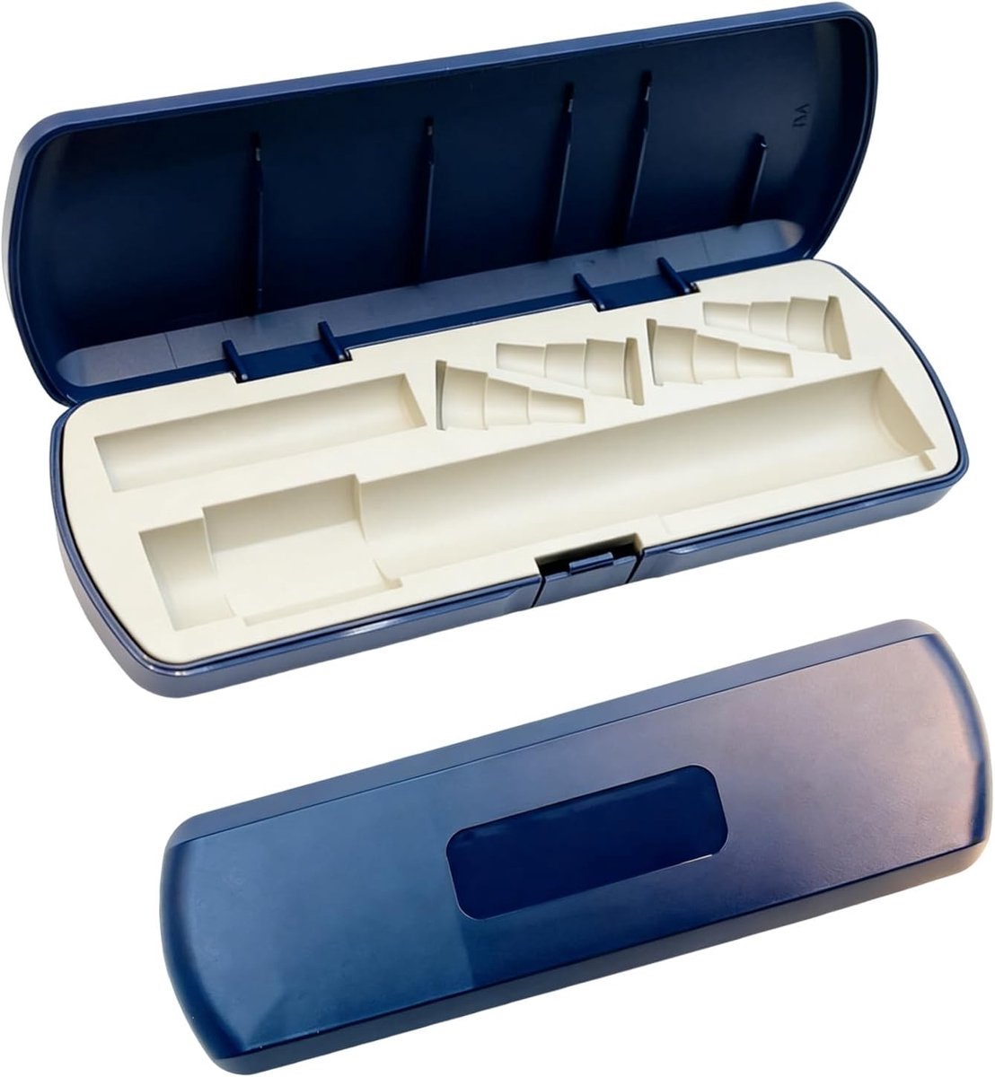 Pennenetui - Opbergtas - Dagelijks Gebruik - Aparte Binnenvakken - 20 x 7 x 2 cm - Blauw
