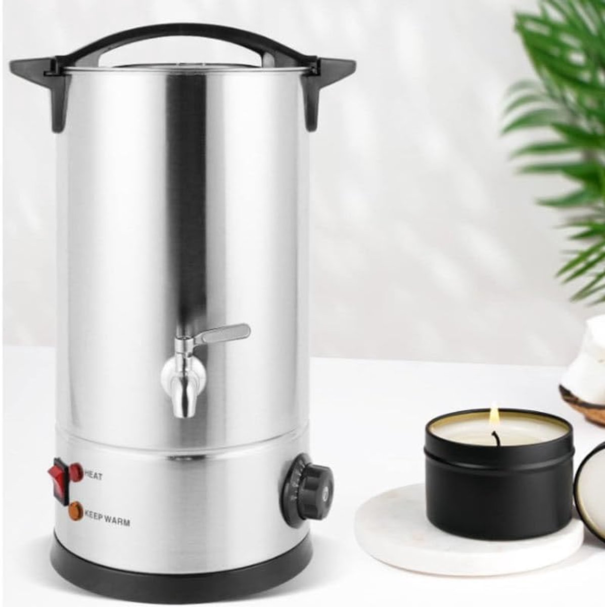 Digitale Wax Melter - Kaars Smeltpot - Kaarsen Maken - Nauwkeurige Temperatuur - 10 Lbs Capaciteit - Zilver
