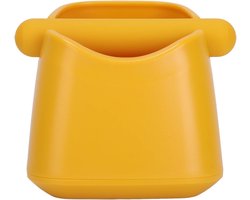 Koffieklopbox - Koffiedik container - Koffiedik opvangen - Veilige klopstang - Grote capaciteit - Geel