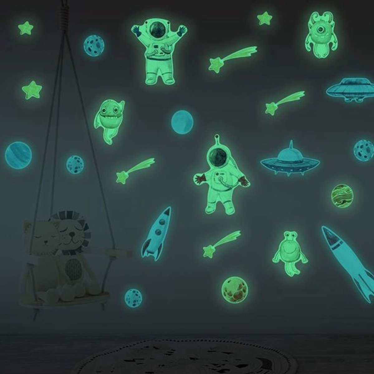 Kinderkamer Decoratie - Dailygoods- Muursticker Lichtgevend