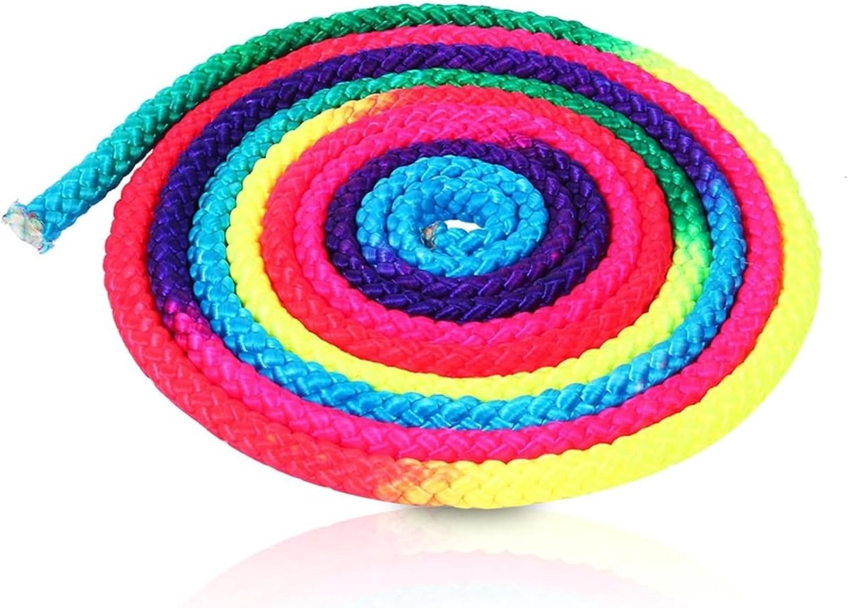 Kunstschaatsen Touw van 2,8 m in Regenboogkleuren voor Ritmische Gymnastiek en Training, Ideaal voor Competities en Sportactiviteiten