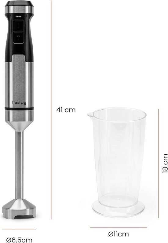 Handmixer Set - Keukenmixer Staafmixer - Smoothies Maken - 1500W Krachtige Motor - 600ml Kom - Zilver — afbeelding 5