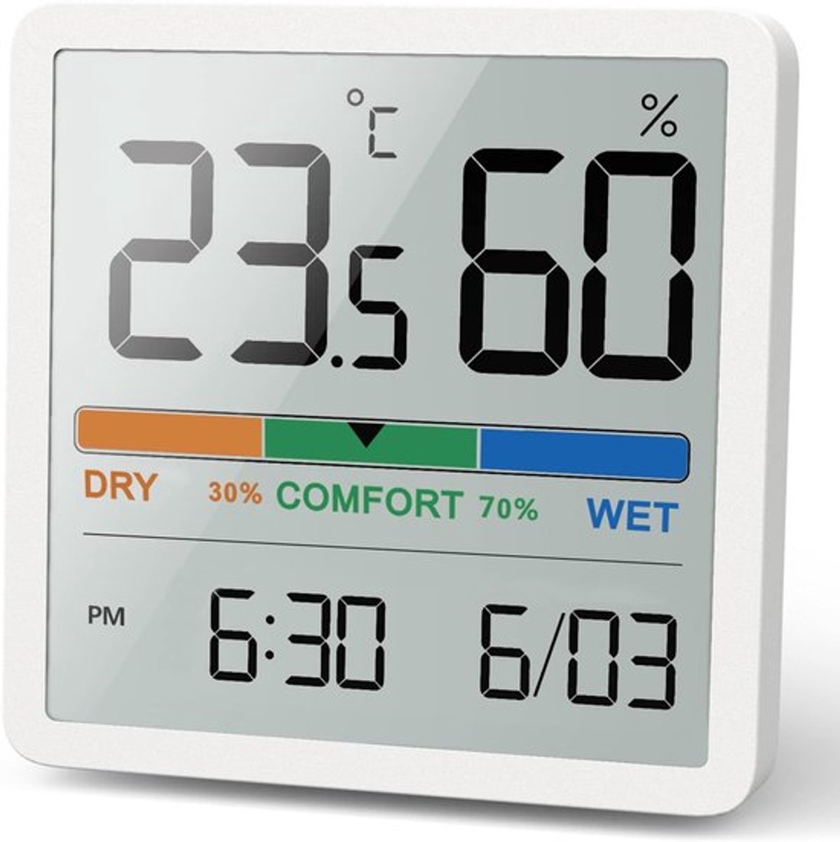 Digitale Thermo-Hygrometer voor Binnen - Hoge Nauwkeurigheid Temperatuur- en Vochtigheidsmeter met Comfortniveau Indicator