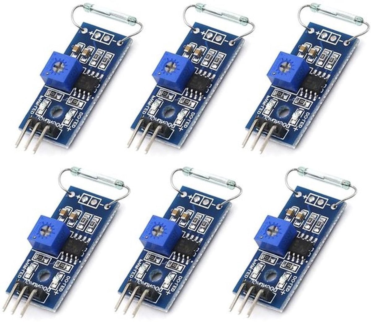 6 stuks Reed Sensormodule glazen rieten schakelaar magneetschakelaar module voor doe-het-zelf