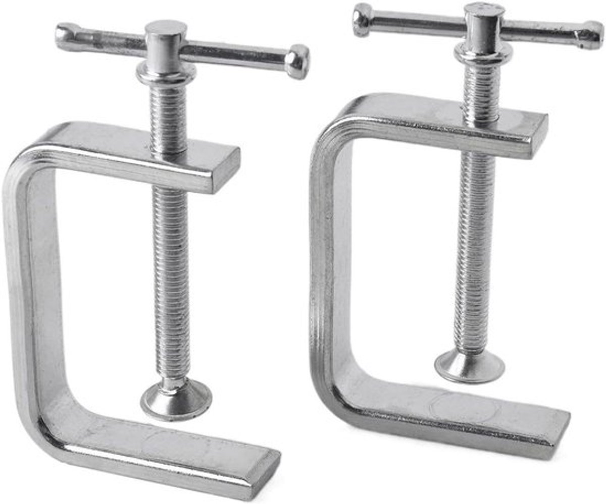 2 stuks zware G-klemmen voor houtbewerking, 50-100 mm, gelegeerd staal, brede kaakopeningen