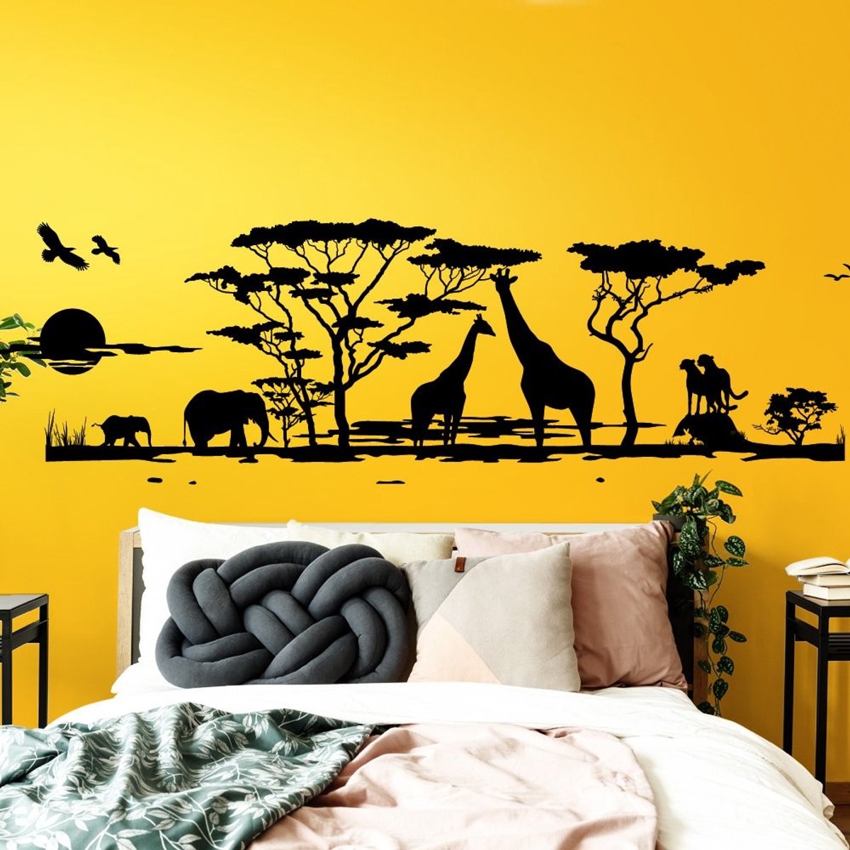 Solidchoice - Muursticker Afrika Savanne Dieren