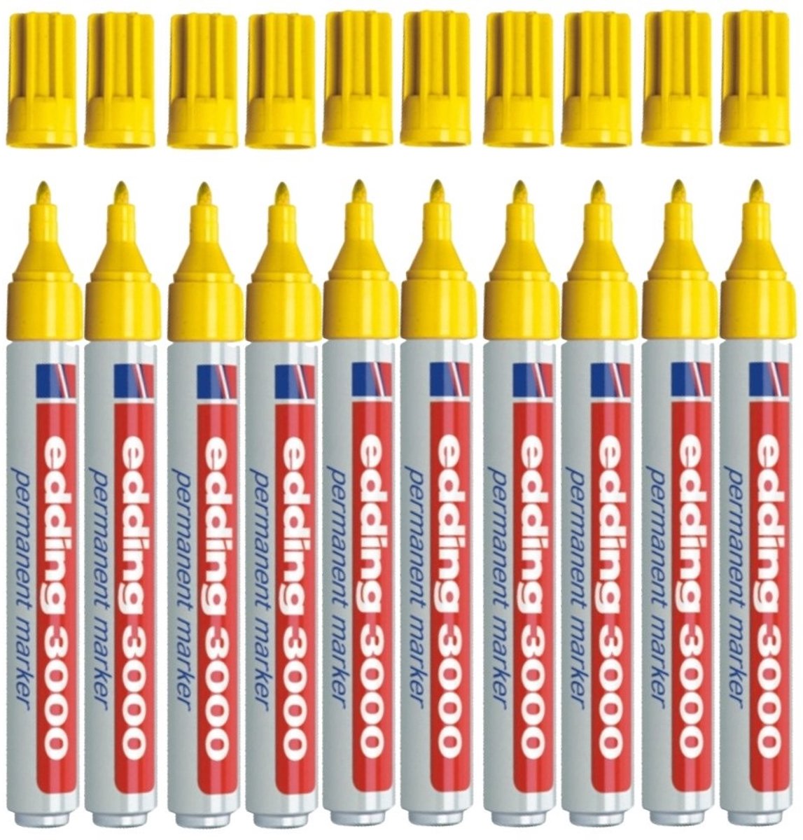 Solidchoice - Set van 10 Gele Permanente Markers voor Diverse Materialen