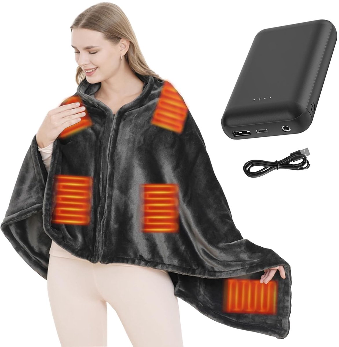 Solidchoice - Draadloze Elektrische Dekens met Accu 180 x 90 cm