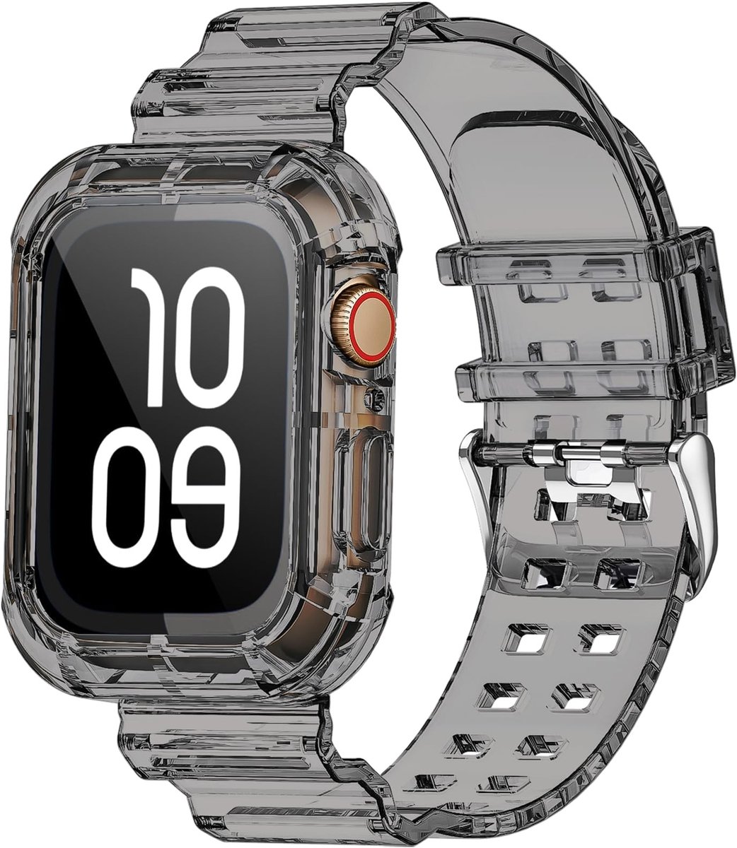 Solidchoice - Transparante Silicone Case met Band voor Apple Watch 44mm