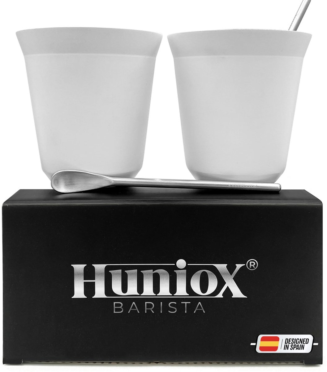 Solidchoice - Set van 2 Dubbelwandige RVS Cappuccino Glazen 250ml