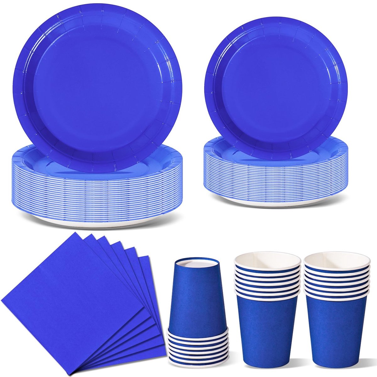 Solidchoice - 96-Delige Verjaardagsservies Set in Blauwe Kleur voor Feesten