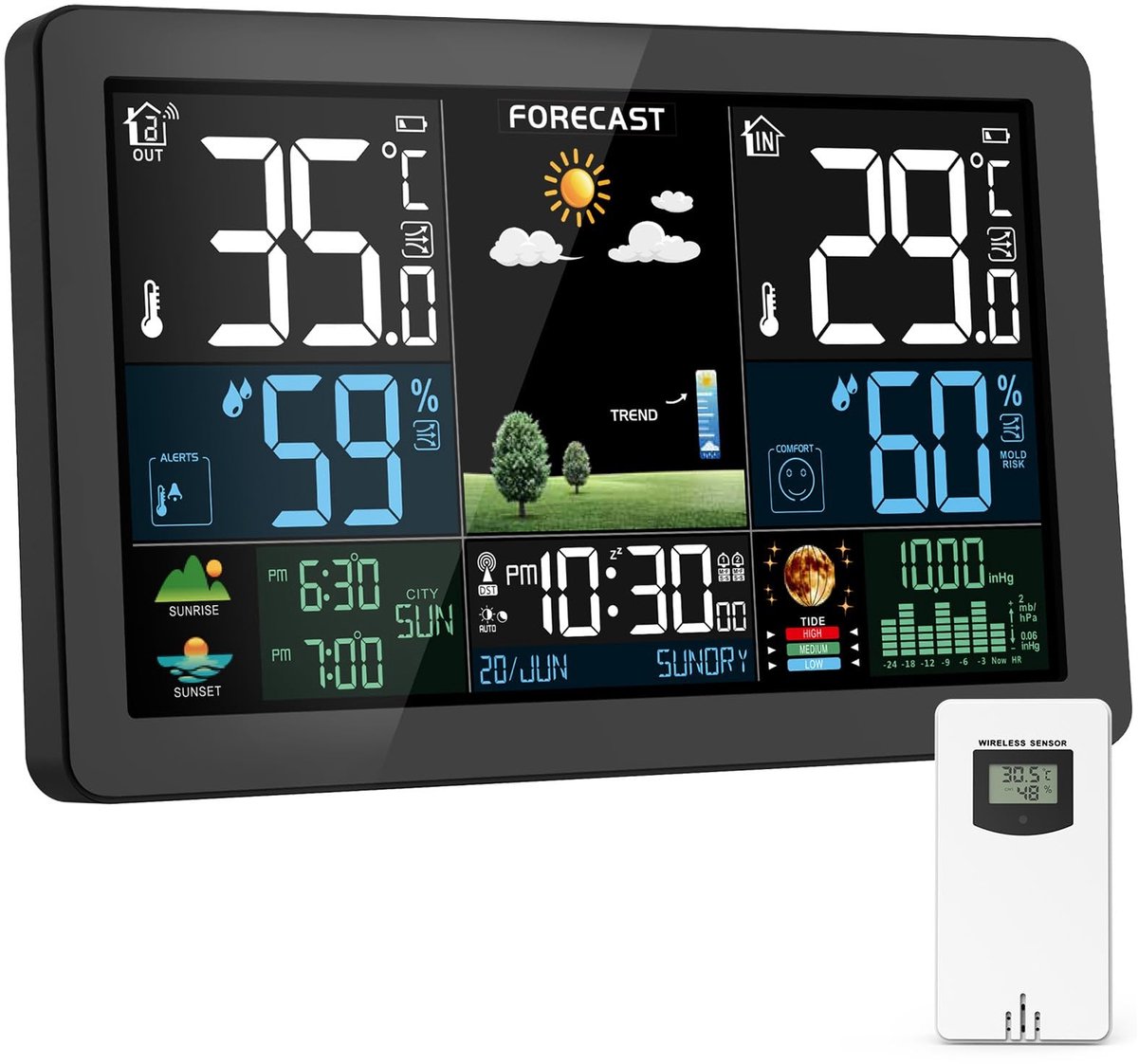 Solidchoice - Draadloze Weerstation met Buiten Sensor en Alarmfunctie