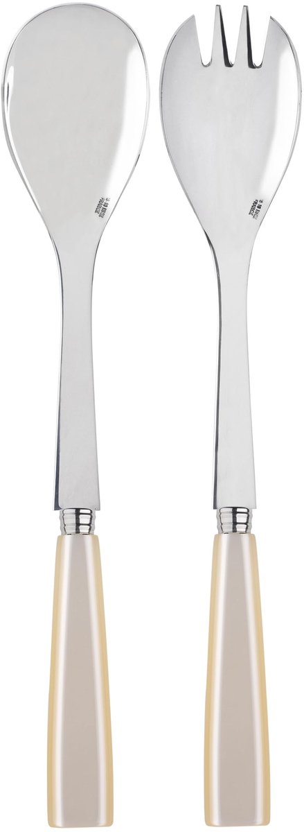 Solidchoice - Set van 2 Stalen Saladescheppen met Moeder van Parel Kleur