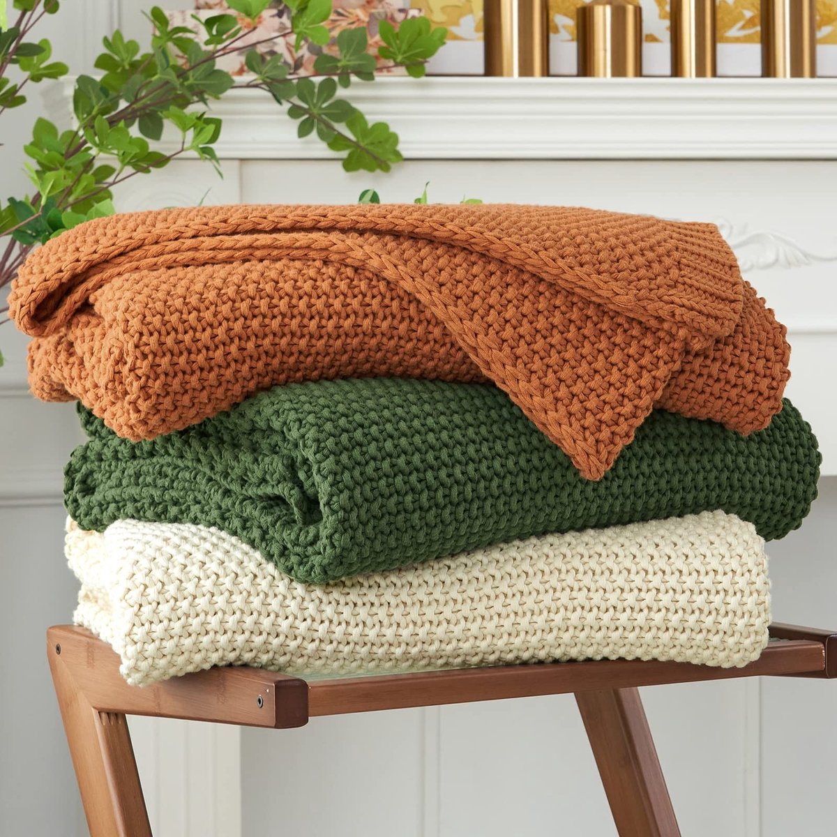 Solidchoice - Americana Organic Katoenen Throw Deken in Beige