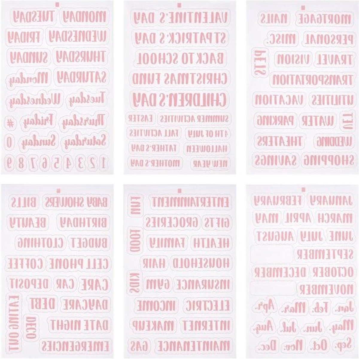 Etiketten en stickers voor contante enveloppen en budgetplanner - roze vinyl envelopstickers - geldorganizer - besparen - geschikt voor budgetbeheer - roze model - 117 stuks