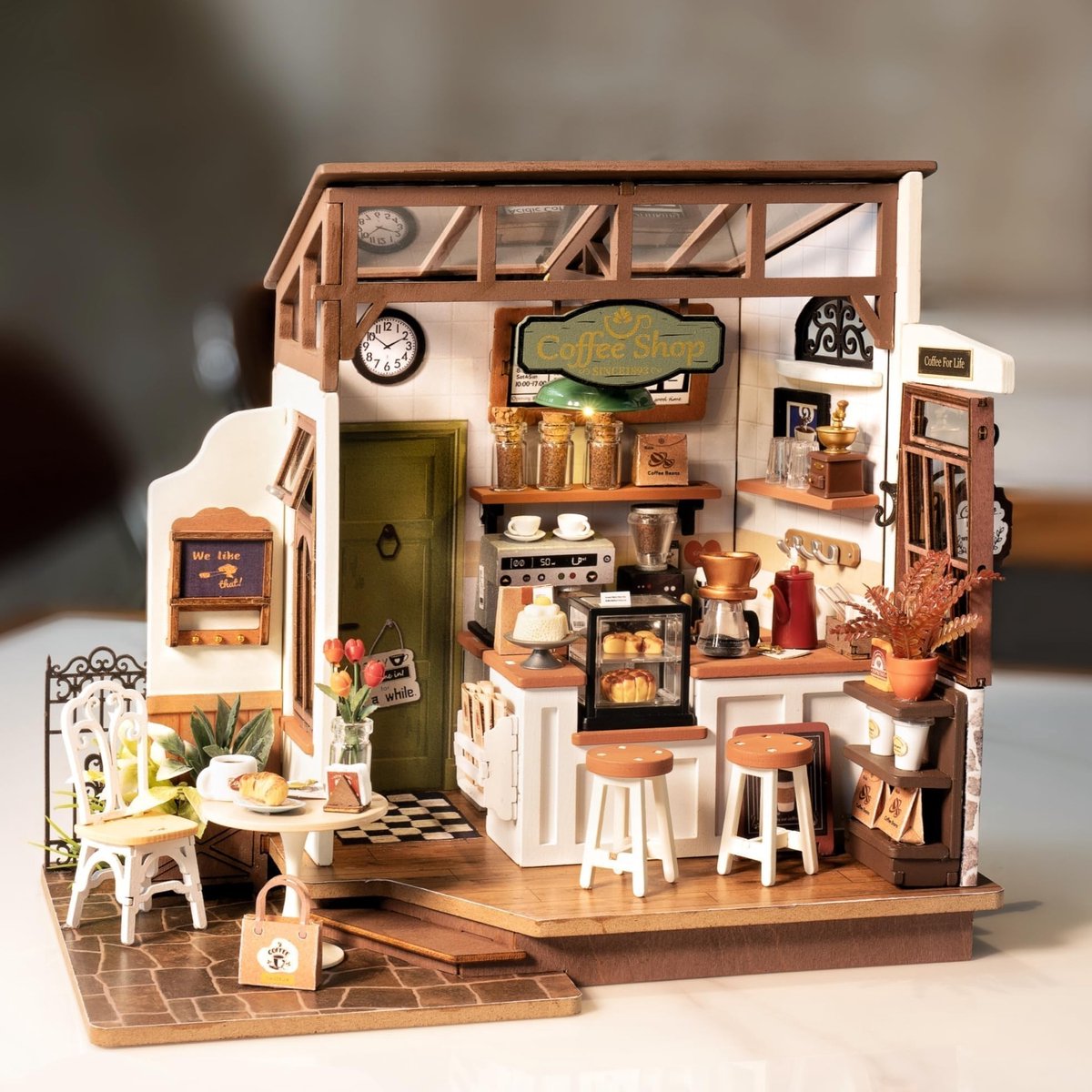 Solidchoice - DIY Miniatuur Huis Set met Koffiehuis en Accessoires