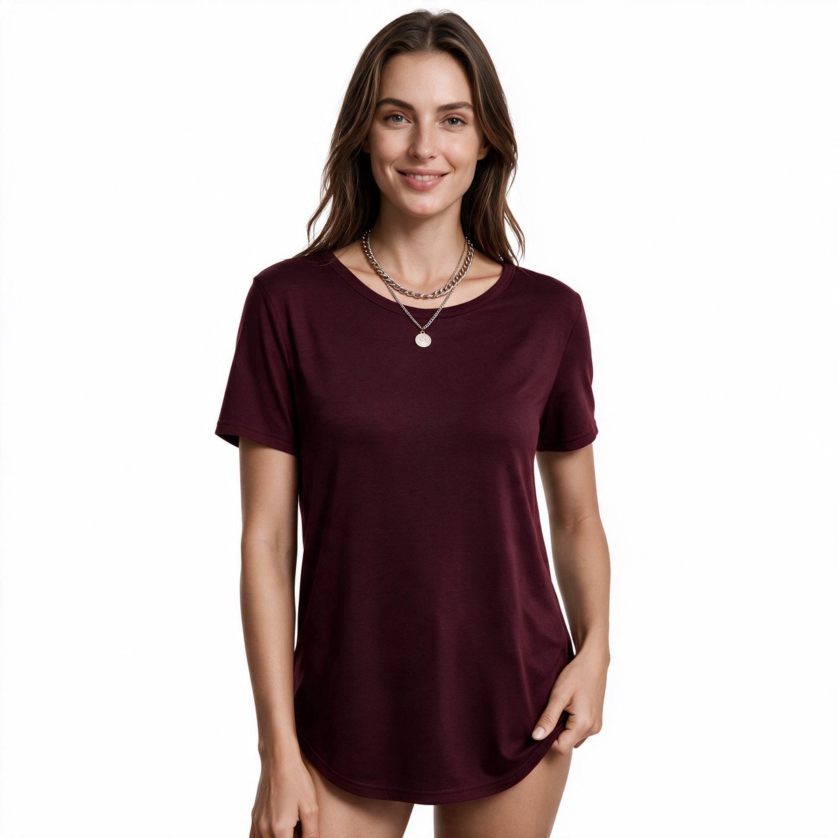 Imily Bela Dames Basic T-shirt met Ronde Hals