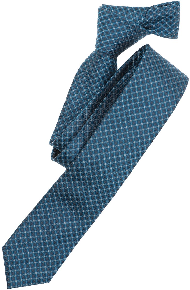 VENTI stropdas - blauw - grijs - wit dessin