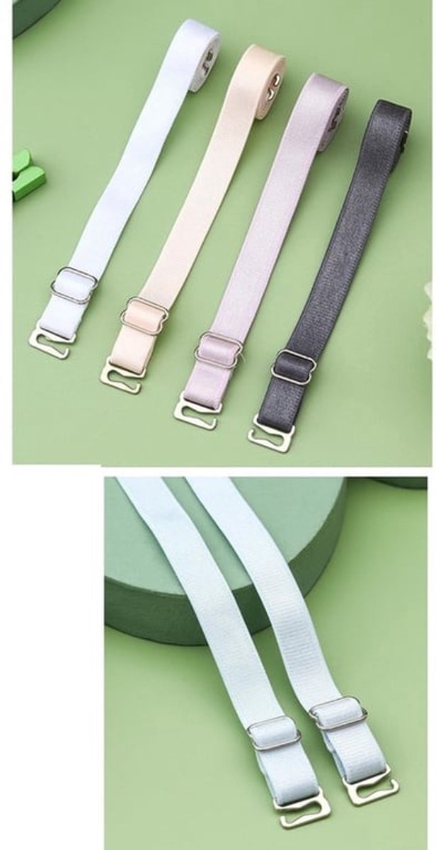 Beha-bandjes 3 paar - Verstelbare elastische bandjes - Antislip - Afneembare vervangende bandjes - Duurzaam materiaal - Breedte 1 cm, lengte 36 cm - Bh-bandjes