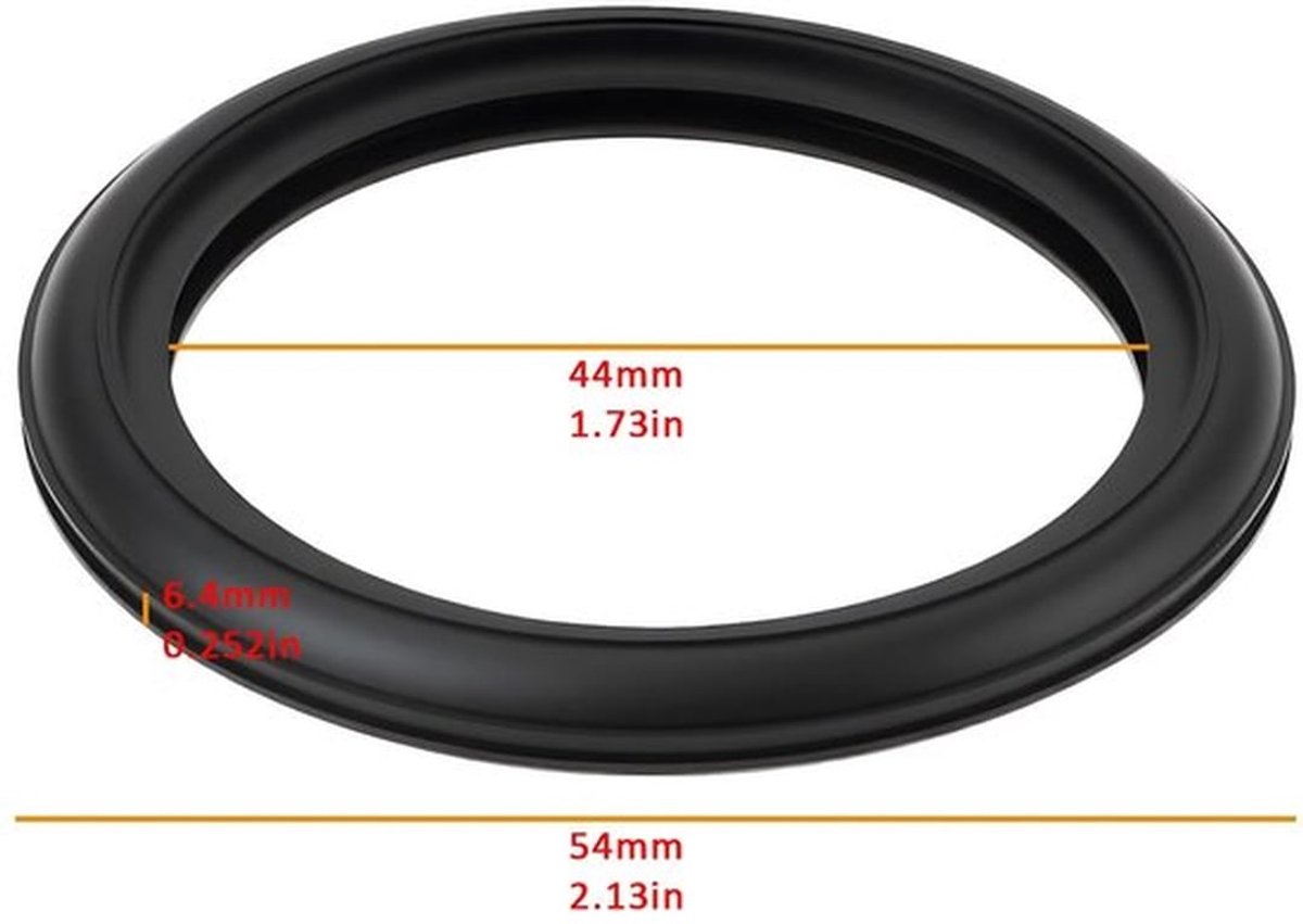 Toilet Tank Lip Seal - Dubbele Waterstopbarrière - EPDM-Rubber - 54mm Buitendiameter - 44mm Binnendiameter - 6,4mm Dikte - Eenvoudige Installatie - Waterdichtingsring