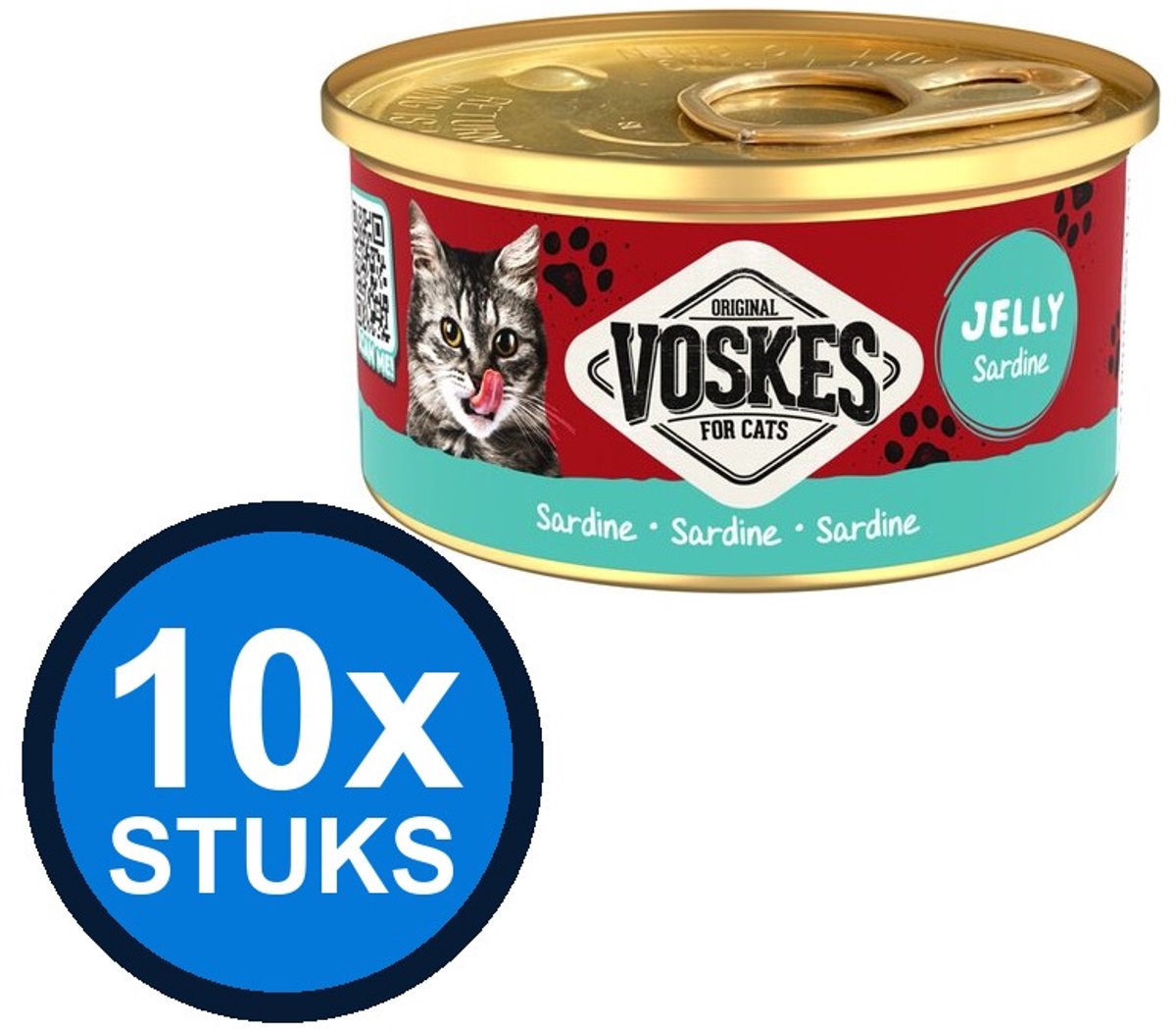 Voskes Voskes Gelei Sardine - Kattenvoer - Blik 85g