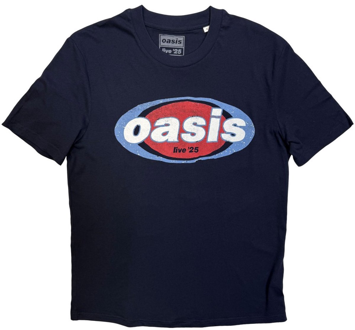Oasis - Elliptical Logo Heren Tshirt - L - Blauw