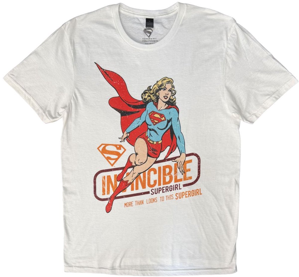 DC Comics Supergirl - Invincible Heren Tshirt - S - Wit