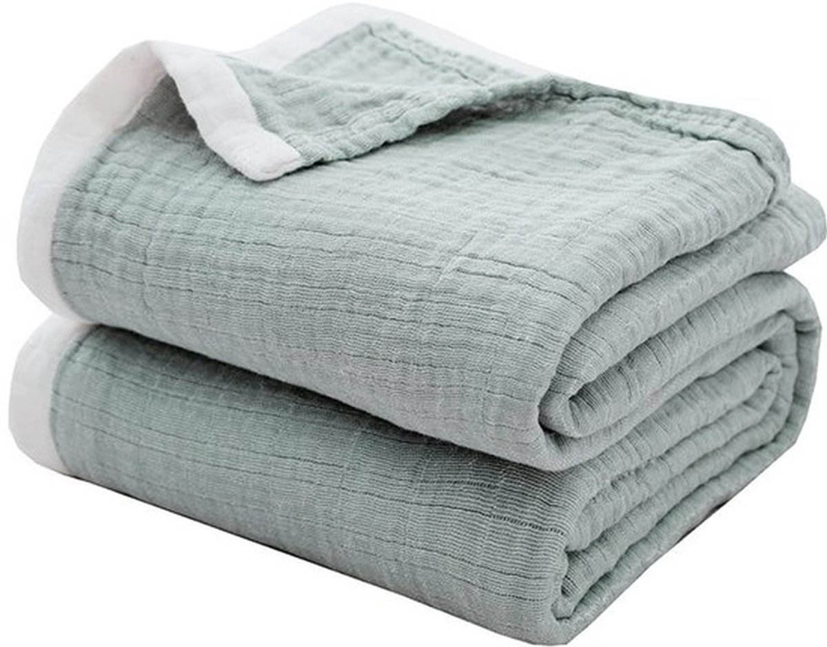 Deken - Knuffeldeken - Zacht deken - Zachte en knuffelige deken mousseline sprei - sprei katoenen deken - woondeken - geschikt voor alle seizoenen - als bankhoes - slaapkamer - 150x200cm